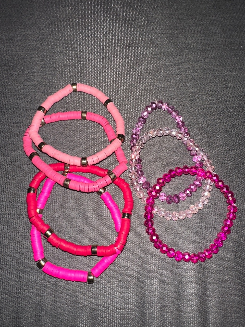 Set of Stackable Stretch Bracelets - 7 bracelets